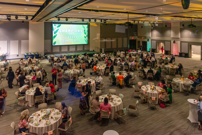 Champions of Change Awards dinner 2024. Room image.