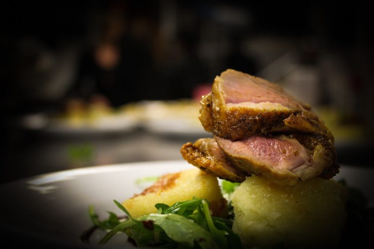 Close-up of meal at BakerStreet Steakhouse
