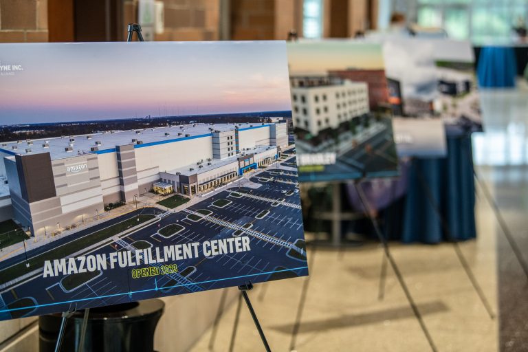 Allen County Economic Development posters at the 2025 Greater Fort Wayne Inc. Annual Meeting